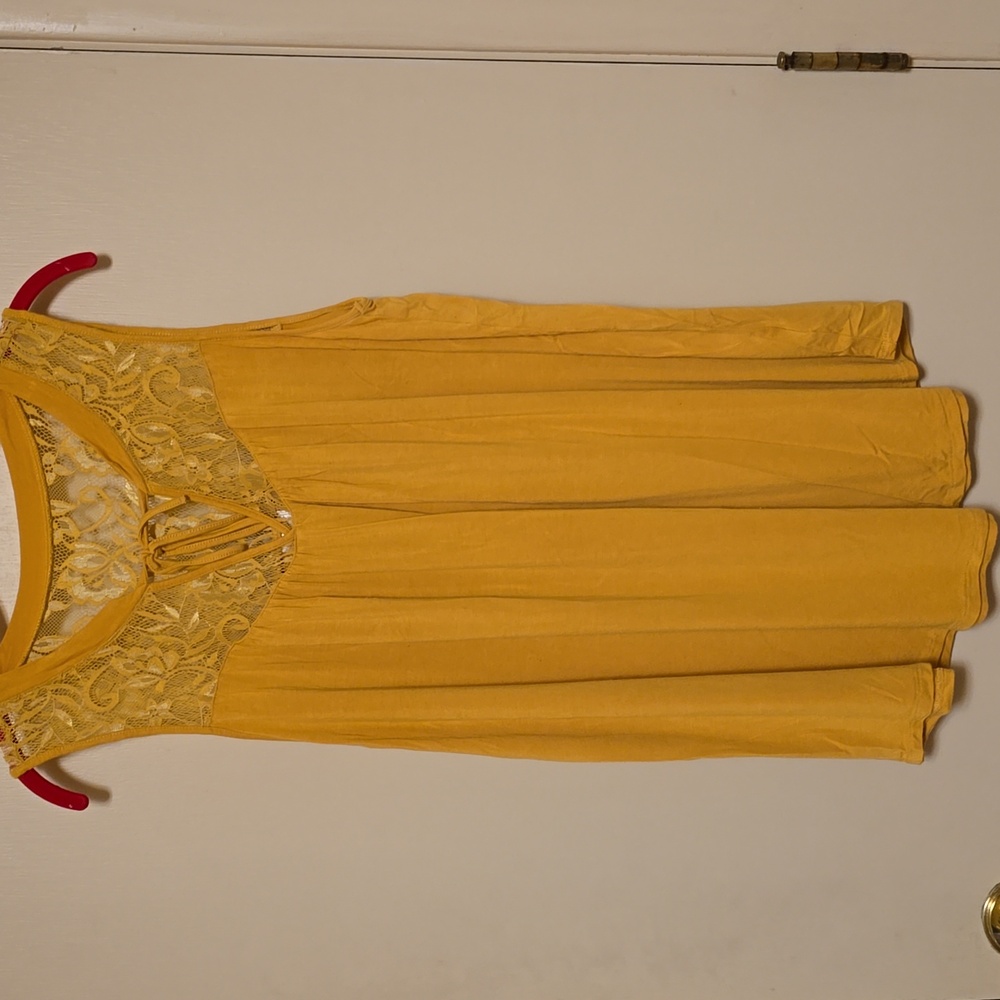 Torrid Super Soft Knit Tank Top Gold-Yellow/Mustard Lace Stretch Sleeveless 1 1X